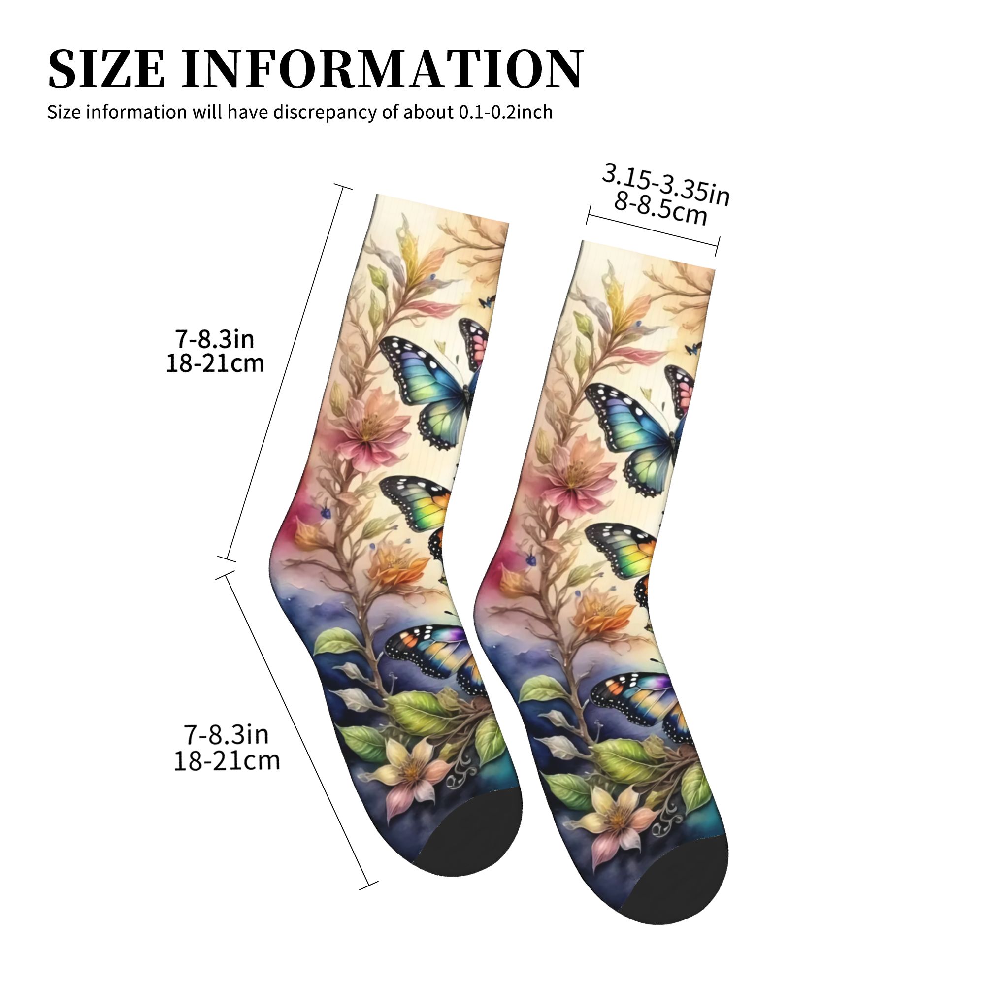 Colorful Butterflies and Flowe - đánh giá và giá Dress Sock Men